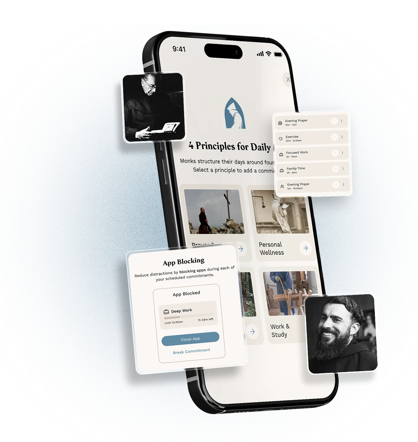The Monk Mindset app on a phone